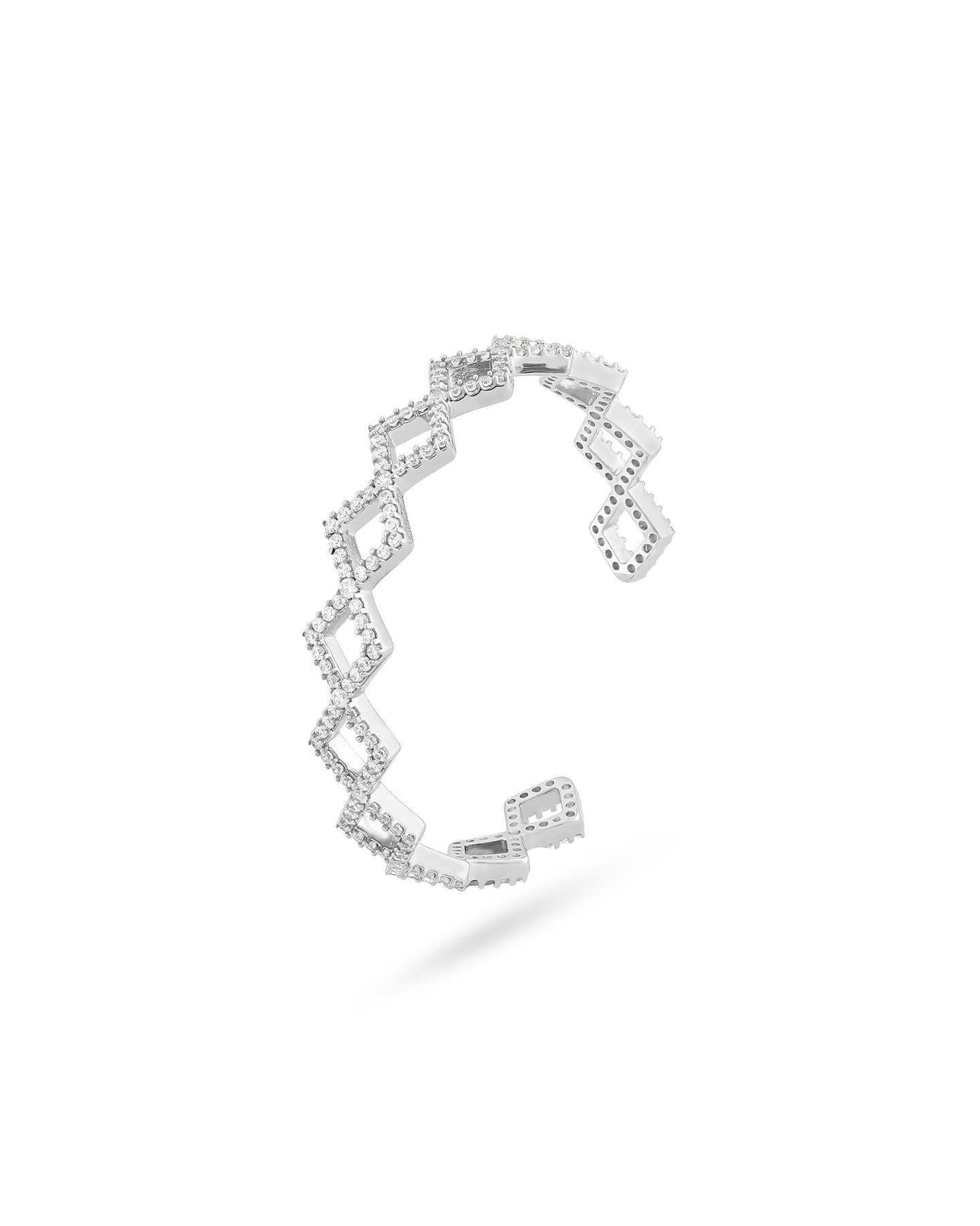 EverBond Bangle - Silver Jeweled - KAREN WAZEN